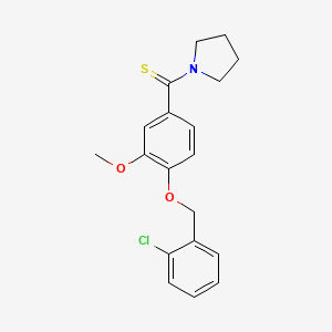 1-({4-[(2-chlorobenzyl)oxy]-3-methoxyphenyl}carbonothioyl)pyrrolidine