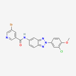 molecular formula C19H13BrClN5O2 B3655716 5-bromo-N-[2-(3-chloro-4-methoxyphenyl)-2H-1,2,3-benzotriazol-5-yl]nicotinamide 