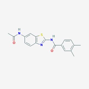 molecular formula C18H17N3O2S B365574 N-(6-acetamido-1,3-benzothiazol-2-yl)-3,4-dimethylbenzamide CAS No. 392246-62-7