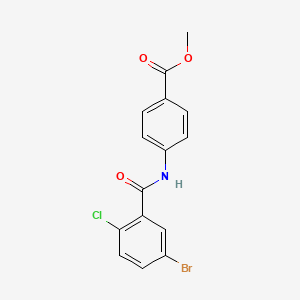 molecular formula C15H11BrClNO3 B3655755 methyl 4-[(5-bromo-2-chlorobenzoyl)amino]benzoate 