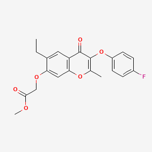 Methyl 2-[6-ethyl-3-(4-fluorophenoxy)-2-methyl-4-oxochromen-7-yl]oxyacetate