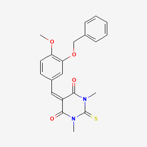 5-[3-(benzyloxy)-4-methoxybenzylidene]-1,3-dimethyl-2-thioxodihydropyrimidine-4,6(1H,5H)-dione