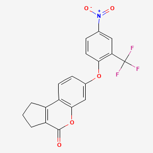 7-[4-NITRO-2-(TRIFLUOROMETHYL)PHENOXY]-1H,2H,3H,4H-CYCLOPENTA[C]CHROMEN-4-ONE