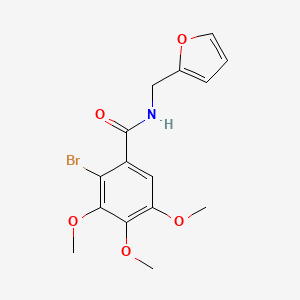 molecular formula C15H16BrNO5 B3655831 2-bromo-N-(furan-2-ylmethyl)-3,4,5-trimethoxybenzamide 