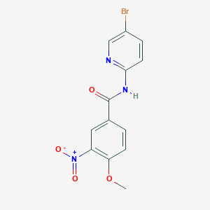 molecular formula C13H10BrN3O4 B3655836 N-(5-bromopyridin-2-yl)-4-methoxy-3-nitrobenzamide 