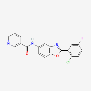 N-[2-(2-chloro-5-iodophenyl)-1,3-benzoxazol-5-yl]pyridine-3-carboxamide