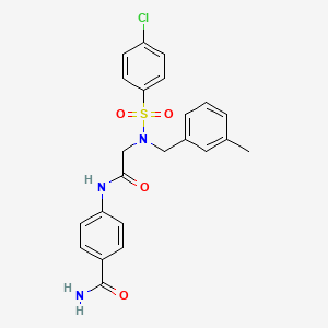 molecular formula C23H22ClN3O4S B3655908 4-{[N-[(4-chlorophenyl)sulfonyl]-N-(3-methylbenzyl)glycyl]amino}benzamide 