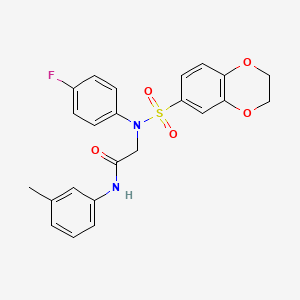 molecular formula C23H21FN2O5S B3655948 N~2~-(2,3-dihydro-1,4-benzodioxin-6-ylsulfonyl)-N~2~-(4-fluorophenyl)-N~1~-(3-methylphenyl)glycinamide 