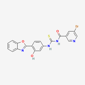 N-[[4-(1,3-benzoxazol-2-yl)-3-hydroxyphenyl]carbamothioyl]-5-bromopyridine-3-carboxamide