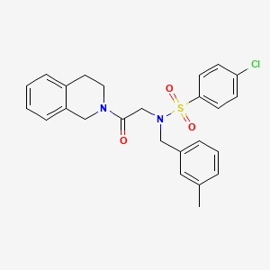 molecular formula C25H25ClN2O3S B3655960 4-chloro-N-[2-(3,4-dihydro-2(1H)-isoquinolinyl)-2-oxoethyl]-N-(3-methylbenzyl)benzenesulfonamide 