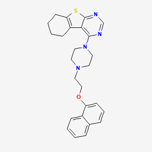 molecular formula C26H28N4OS B3655965 4-{4-[2-(Naphthalen-1-yloxy)ethyl]piperazin-1-yl}-5,6,7,8-tetrahydro[1]benzothieno[2,3-d]pyrimidine 