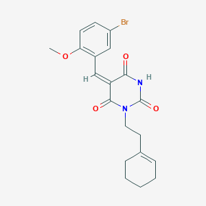 (5E)-5-[(5-bromo-2-methoxyphenyl)methylidene]-1-[2-(cyclohexen-1-yl)ethyl]-1,3-diazinane-2,4,6-trione