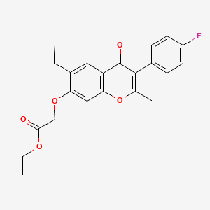 molecular formula C22H21FO5 B3655971 ethyl {[6-ethyl-3-(4-fluorophenyl)-2-methyl-4-oxo-4H-chromen-7-yl]oxy}acetate 