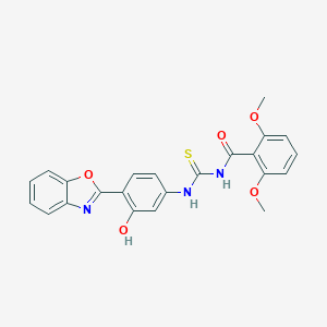 molecular formula C23H19N3O5S B365599 N-{[4-(1,3-benzoxazol-2-yl)-3-hydroxyphenyl]carbamothioyl}-2,6-dimethoxybenzamide 