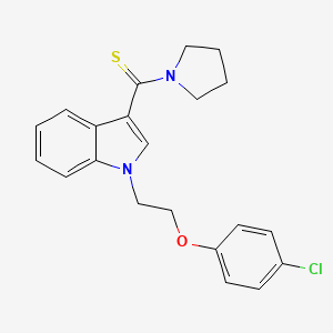 molecular formula C21H21ClN2OS B3655992 1-[2-(4-Chlorophenoxy)ethyl]-3-(pyrrolidine-1-carbothioyl)-1H-indole 