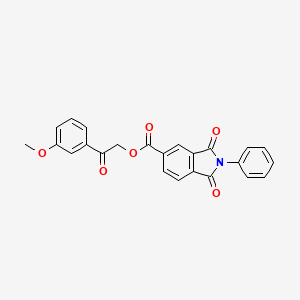 molecular formula C24H17NO6 B3656018 2-(3-methoxyphenyl)-2-oxoethyl 1,3-dioxo-2-phenyl-5-isoindolinecarboxylate 