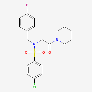 4-chloro-N-(4-fluorobenzyl)-N-[2-oxo-2-(piperidin-1-yl)ethyl]benzenesulfonamide