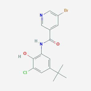 molecular formula C16H16BrClN2O2 B3656022 5-bromo-N-(5-tert-butyl-3-chloro-2-hydroxyphenyl)pyridine-3-carboxamide 