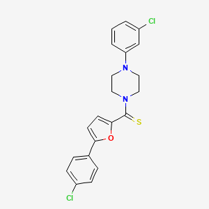 [5-(4-Chlorophenyl)furan-2-yl]-[4-(3-chlorophenyl)piperazin-1-yl]methanethione