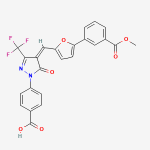 4-[(4Z)-4-({5-[3-(methoxycarbonyl)phenyl]furan-2-yl}methylidene)-5-oxo-3-(trifluoromethyl)-4,5-dihydro-1H-pyrazol-1-yl]benzoic acid