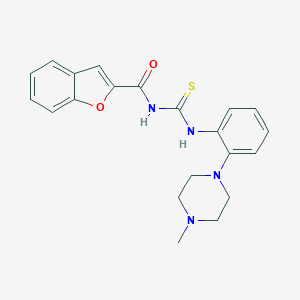 molecular formula C21H22N4O2S B365605 N-{[2-(4-methylpiperazin-1-yl)phenyl]carbamothioyl}-1-benzofuran-2-carboxamide CAS No. 831204-66-1