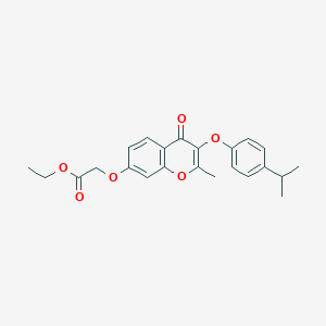 molecular formula C23H24O6 B3656057 ethyl {[3-(4-isopropylphenoxy)-2-methyl-4-oxo-4H-chromen-7-yl]oxy}acetate 