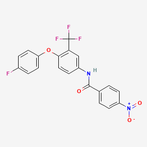 molecular formula C20H12F4N2O4 B3656059 N-[4-(4-fluorophenoxy)-3-(trifluoromethyl)phenyl]-4-nitrobenzamide 