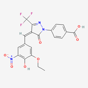 4-[4-(3-ethoxy-4-hydroxy-5-nitrobenzylidene)-5-oxo-3-(trifluoromethyl)-4,5-dihydro-1H-pyrazol-1-yl]benzoic acid