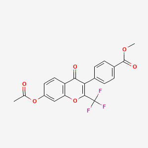 molecular formula C20H13F3O6 B3656096 Methyl 4-[7-acetyloxy-4-oxo-2-(trifluoromethyl)chromen-3-yl]benzoate 