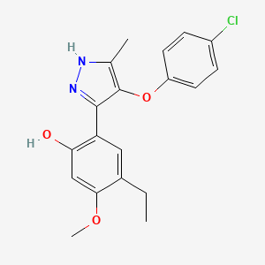 2-[4-(4-chlorophenoxy)-5-methyl-1H-pyrazol-3-yl]-4-ethyl-5-methoxyphenol