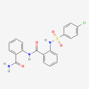 molecular formula C20H16ClN3O4S B3656131 2-[[2-[(4-Chlorophenyl)sulfonylamino]benzoyl]amino]benzamide 