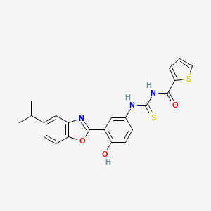 N-({4-hydroxy-3-[5-(propan-2-yl)-1,3-benzoxazol-2-yl]phenyl}carbamothioyl)thiophene-2-carboxamide