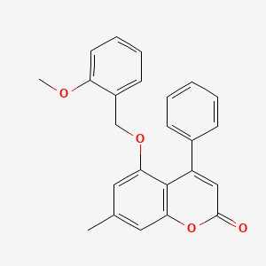 molecular formula C24H20O4 B3656154 5-[(2-methoxybenzyl)oxy]-7-methyl-4-phenyl-2H-chromen-2-one 