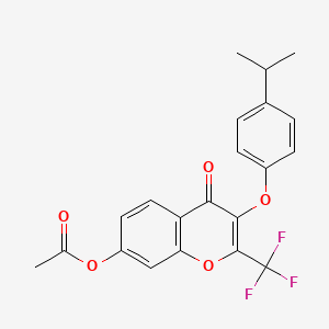 [4-Oxo-3-(4-propan-2-ylphenoxy)-2-(trifluoromethyl)chromen-7-yl] acetate