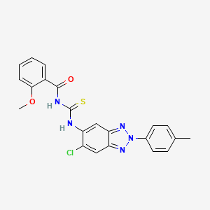 molecular formula C22H18ClN5O2S B3656188 N-{[6-chloro-2-(4-methylphenyl)-2H-benzotriazol-5-yl]carbamothioyl}-2-methoxybenzamide 