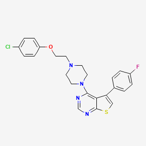 molecular formula C24H22ClFN4OS B3656220 4-(4-(2-(4-Chlorophenoxy)ethyl)piperazin-1-yl)-5-(4-fluorophenyl)thieno[2,3-d]pyrimidine 