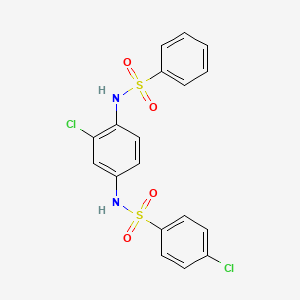 molecular formula C18H14Cl2N2O4S2 B3656229 N-[4-(benzenesulfonamido)-3-chlorophenyl]-4-chlorobenzenesulfonamide 