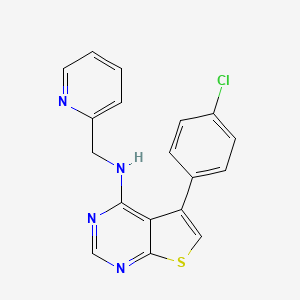 molecular formula C18H13ClN4S B3656236 5-(4-CHLOROPHENYL)-N-[(PYRIDIN-2-YL)METHYL]THIENO[2,3-D]PYRIMIDIN-4-AMINE 