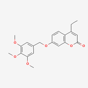 molecular formula C21H22O6 B3656243 4-ethyl-7-[(3,4,5-trimethoxybenzyl)oxy]-2H-chromen-2-one 