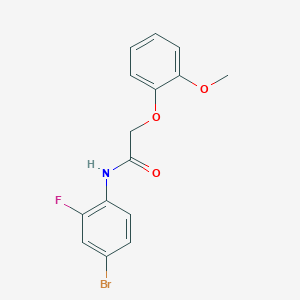 molecular formula C15H13BrFNO3 B3656250 N-(4-bromo-2-fluorophenyl)-2-(2-methoxyphenoxy)acetamide 