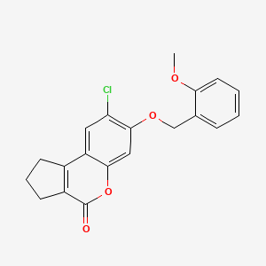 molecular formula C20H17ClO4 B3656252 8-CHLORO-7-[(2-METHOXYPHENYL)METHOXY]-1H,2H,3H,4H-CYCLOPENTA[C]CHROMEN-4-ONE 