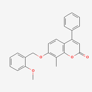 molecular formula C24H20O4 B3656289 7-[(2-methoxybenzyl)oxy]-8-methyl-4-phenyl-2H-chromen-2-one 