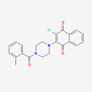 2-CHLORO-3-[4-(2-METHYLBENZOYL)PIPERAZIN-1-YL]-1,4-DIHYDRONAPHTHALENE-1,4-DIONE