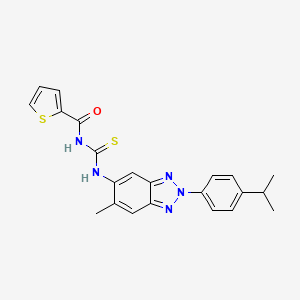 1-[2-(4-isopropylphenyl)-6-methyl-1,2,3-benzotriazol-5-yl]-3-(thiophene-2-carbonyl)thiourea