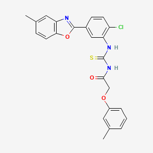 molecular formula C24H20ClN3O3S B3656341 N-{[2-chloro-5-(5-methyl-1,3-benzoxazol-2-yl)phenyl]carbamothioyl}-2-(3-methylphenoxy)acetamide 