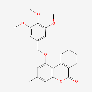 3-methyl-1-[(3,4,5-trimethoxybenzyl)oxy]-7,8,9,10-tetrahydro-6H-benzo[c]chromen-6-one