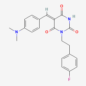 molecular formula C21H20FN3O3 B3656350 5-[4-(dimethylamino)benzylidene]-1-[2-(4-fluorophenyl)ethyl]-2,4,6(1H,3H,5H)-pyrimidinetrione 