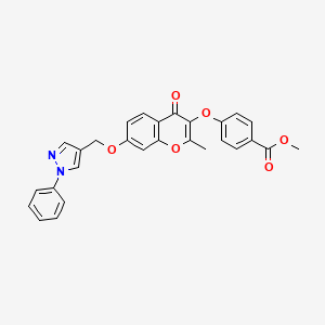 methyl 4-({2-methyl-4-oxo-7-[(1-phenyl-1H-pyrazol-4-yl)methoxy]-4H-chromen-3-yl}oxy)benzoate