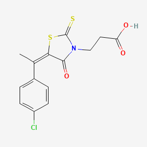 3-{5-[1-(4-chlorophenyl)ethylidene]-4-oxo-2-thioxo-1,3-thiazolidin-3-yl}propanoic acid