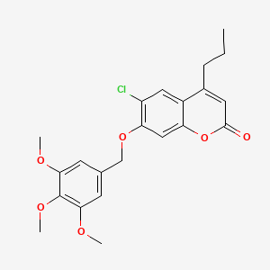 molecular formula C22H23ClO6 B3656395 6-chloro-4-propyl-7-[(3,4,5-trimethoxybenzyl)oxy]-2H-chromen-2-one 